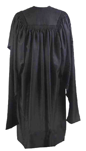 Masters Gown - Black Color in Matte Finish - BACK